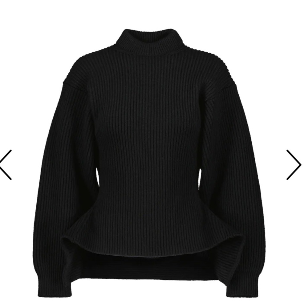 Alaia ribbed-knit wool-blend sweater; Noir; Size FR 38